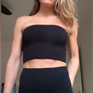 Zara Cropped Ribbed Tube Top | S